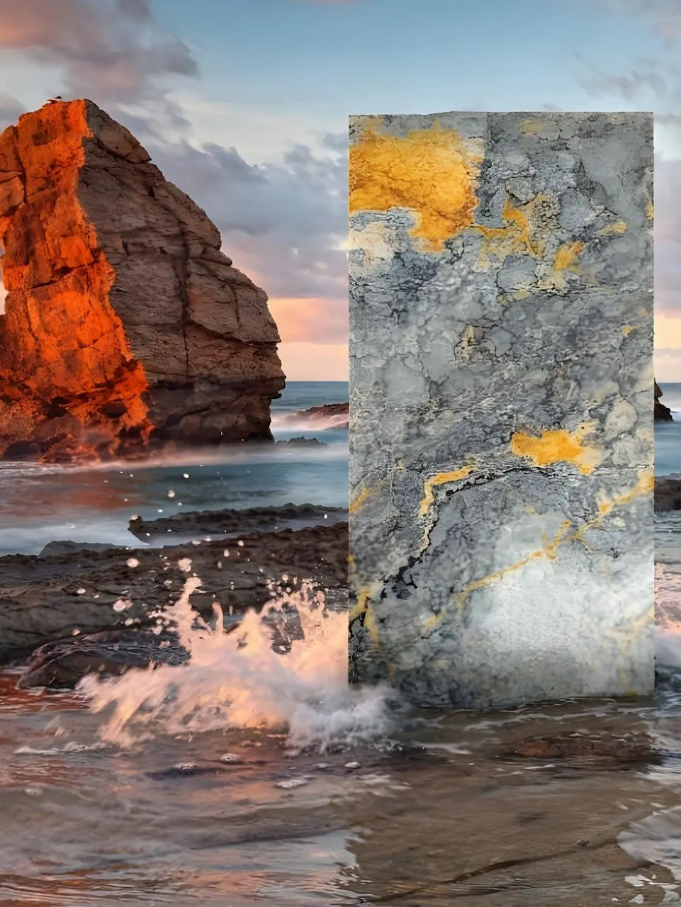 Premium stone on sea coast